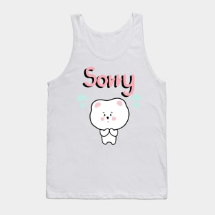 white bear saying sorry Tank Top